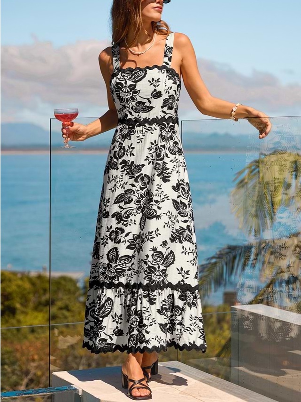 ✨Cupshe Women's All Aboard Floral Maxi Beach Dress Size S